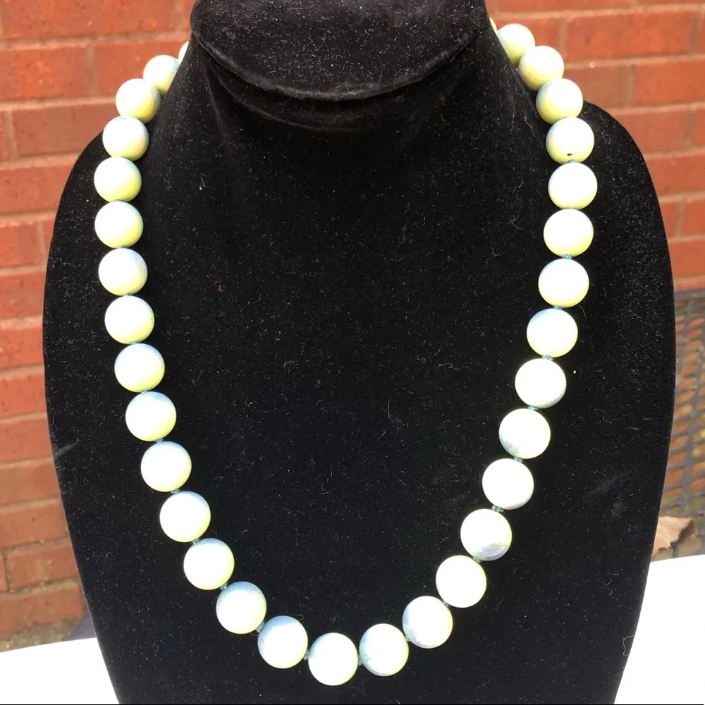Vintage Painted Bead 24” Necklace Ombré Tie Dye
